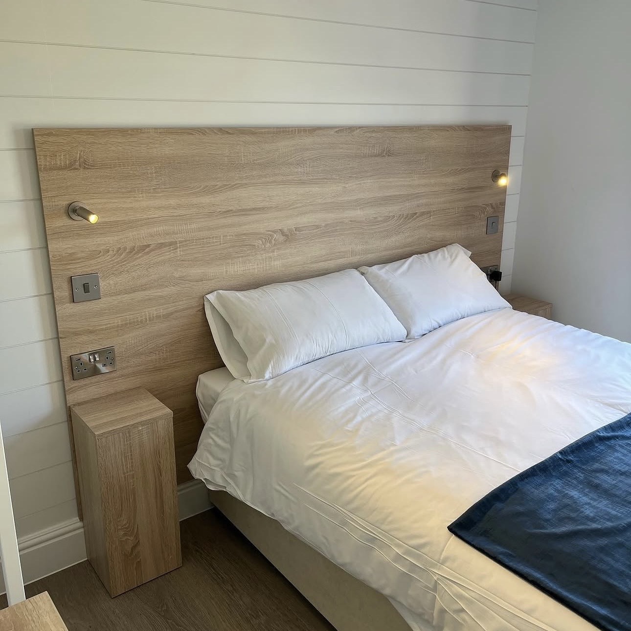 Domestic bedroom lighting and sockets