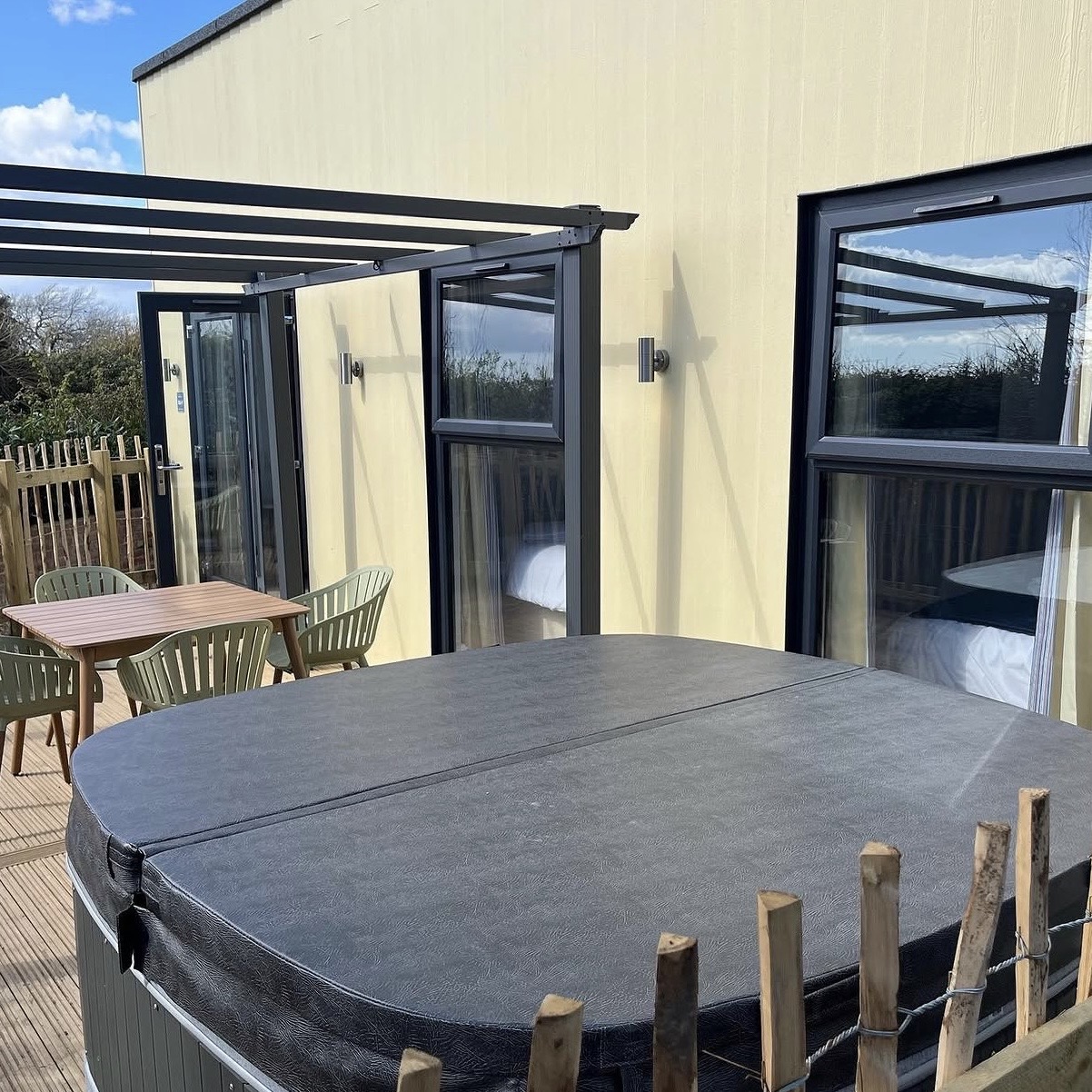 Outdoor power and lighting on timber decking